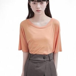 NWT Baserange Silk Alda Orange Cupro Loose Tee XS Oversized